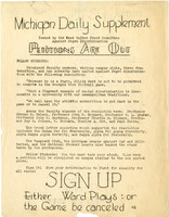 Michigan Daily petition announcement issued by the Ward United Front Committee Against Negro Discrimination